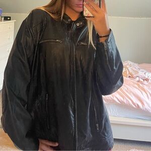 Vintage Xhilaration Women’s Black Faux Leather Jacket Size 3